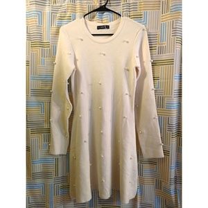 Zara Skater Dress With Pearl Beads